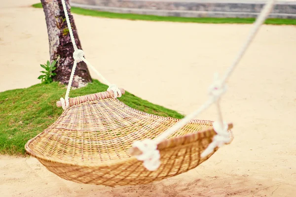 Tranquil Vacation Concept Hammock Sand Beach — Stock Photo, Image