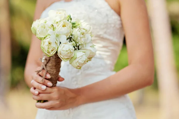 Wedding Bouquet Hands Bride — Stock Photo, Image