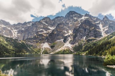 Nefes kesici manzara Tatra Dağları ve göl Morskie Oko, Polonya