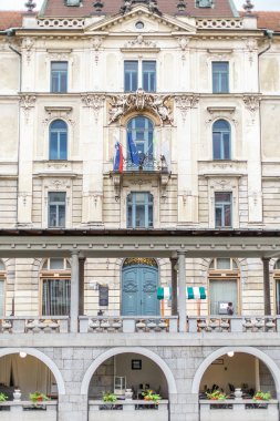 Ljubljana, Slovenya - 6 Eylül, 2016: Antik Bina