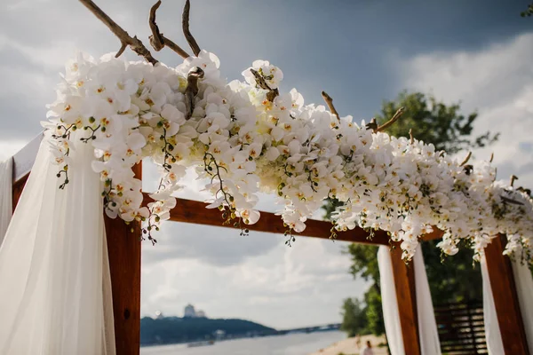 Beautiful Wedding Decor Wedding Zone Ceremonies Restaurant — Stock Photo, Image