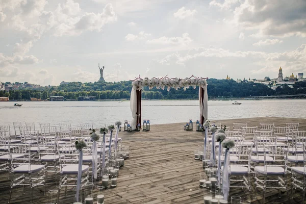 Bölge Törenleri Restoran Düğün Güzel Düğün Dekorasyonu — Stok fotoğraf