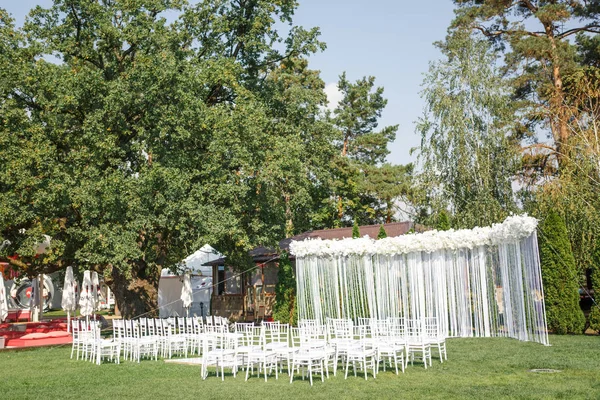 Beautiful Wedding Decor Restaurant Ceremony Photo — Stock Photo, Image