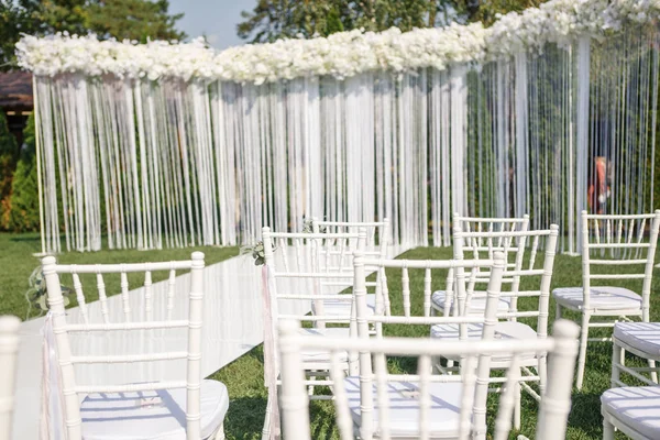 Beautiful Wedding Decor Restaurant Ceremony Photo — Stock Photo, Image