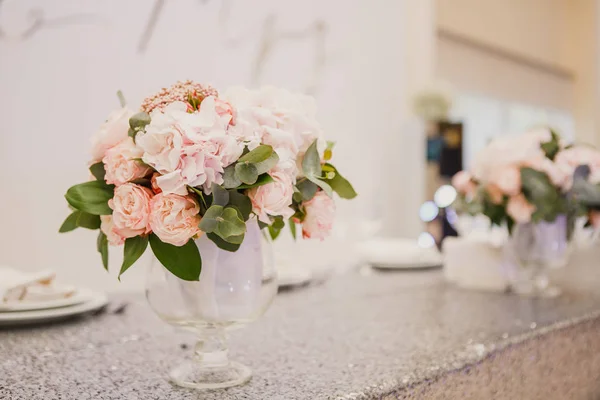 Bela Decoração Casamento Restaurante Cerimônia Foto — Fotografia de Stock