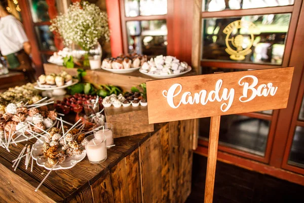 Candy Bar Jel Desszert Tábla — Stock Fotó