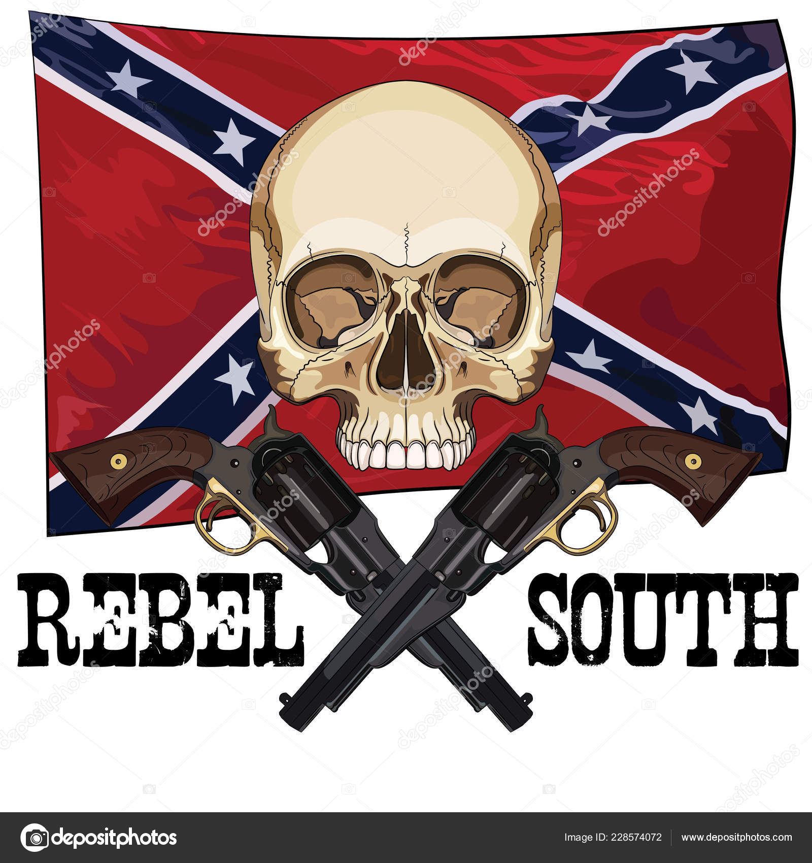 Confederate Flag And Skull