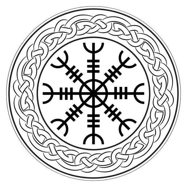 Aegishjalmur Helm Awe Руль Террора Icelandic Magical Staves Isolated White — стоковый вектор
