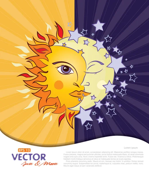 Slunce a měsíc — Stockový vektor