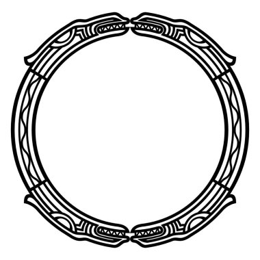Ancient Celtic, Scandinavian mythological symbol of dragon. Celtic knot ornament clipart