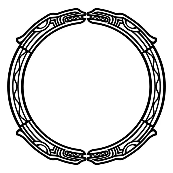 Starożytny celtycki, skandynawski mitologiczny symbol smoka. Ozdoba węzła celtyckiego — Wektor stockowy