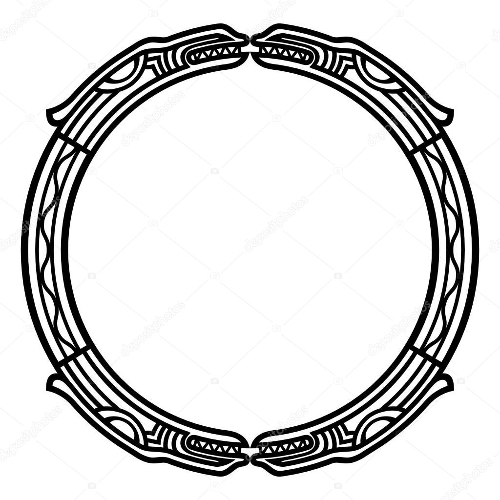 Ancient Celtic, Scandinavian mythological symbol of dragon. Celtic knot ornament