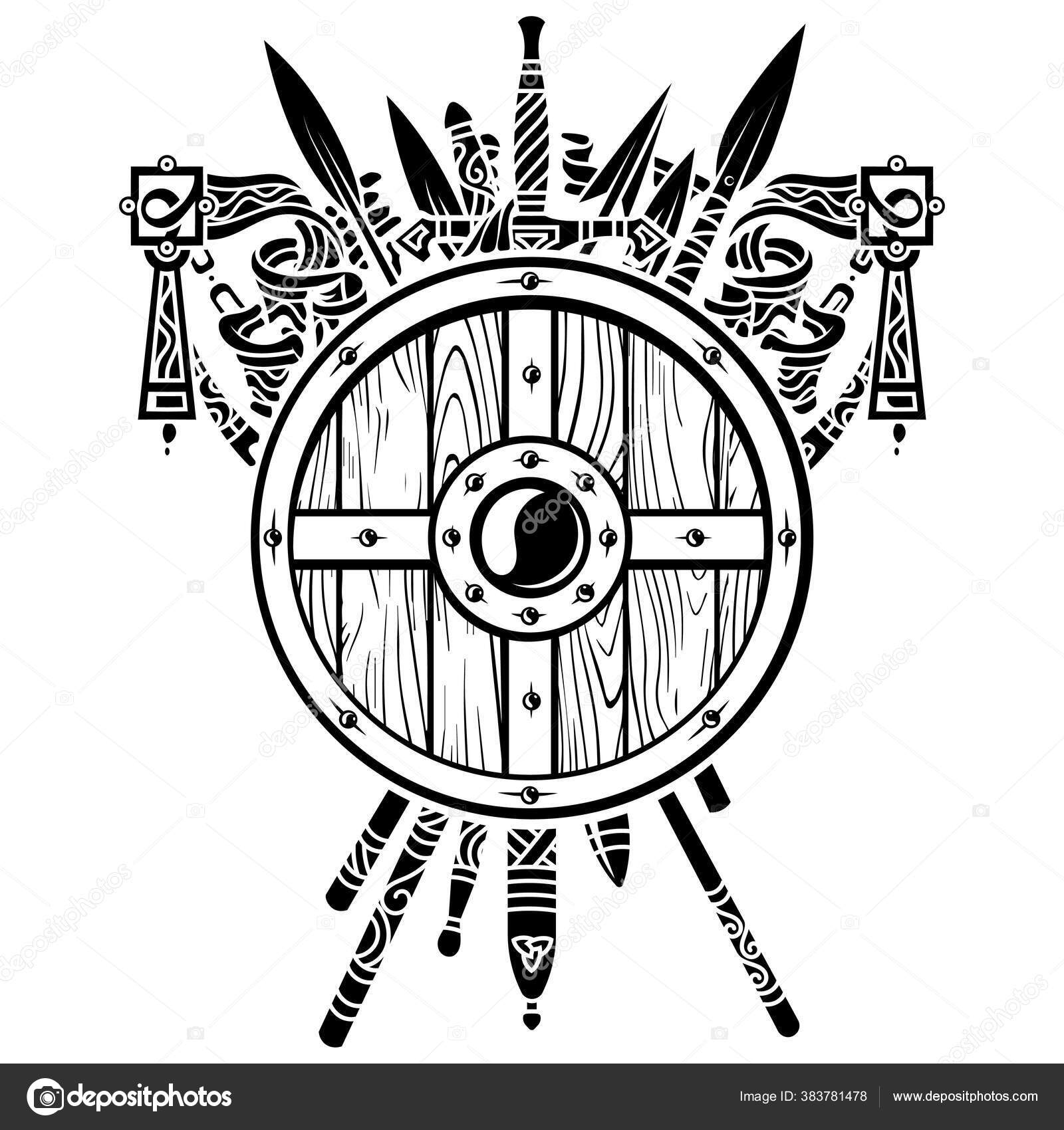 viking shield drawings