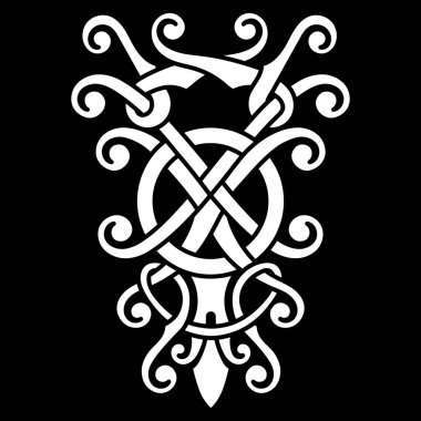 Viking İskandinav tasarımı. Keltçe, İskandinav düğümü çizimi,