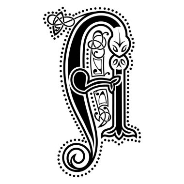 İlk harf, süs harfleri, el yazısı logosu, Kelt stili S harfi.