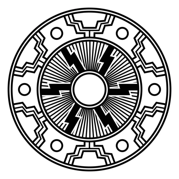 Illustrazione in stile celtico scandinavo. Modello celtico, ruota del sole, mandala — Vettoriale Stock