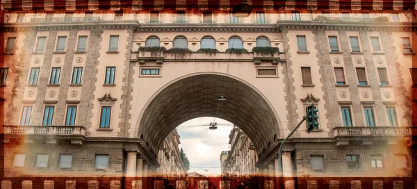 Milano Porta Venezia Semtinde Tommaso Salvini Üzerinde Etkileyici Bir Kemer — Stok fotoğraf
