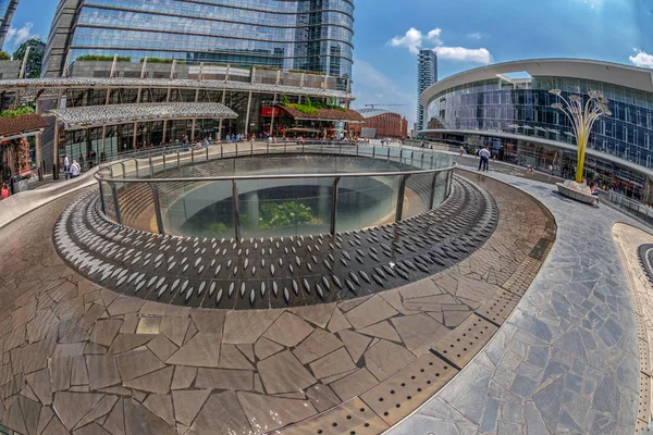 Milão Itália Julho 2018 Vista Panorâmica Dos Novos Edifícios Arquitetura — Fotografia de Stock