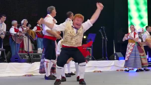 Rumunsko Temešvár Července 2018 Italský Tanečníků Tradičních Lidových Krojích Proveďte — Stock video