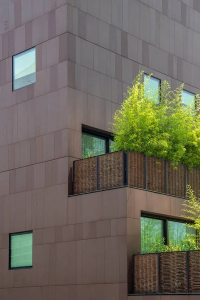 Arka plan ile yeni mimari yapı detay. Minimalizm.