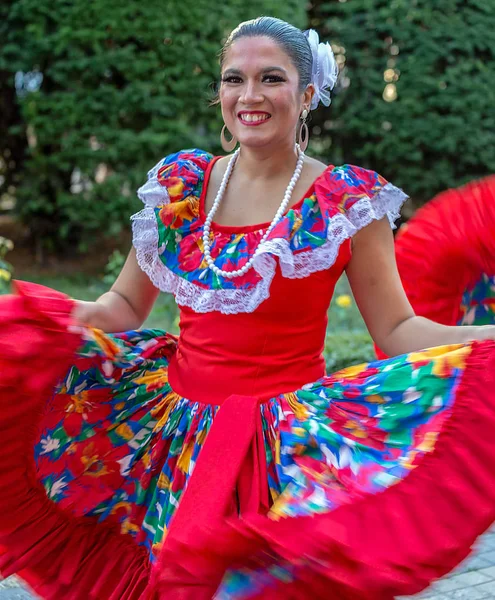 Timisoara Roumanie Juillet 2017 Jeune Danseuse Porto Rico Costume Traditionnel — Photo