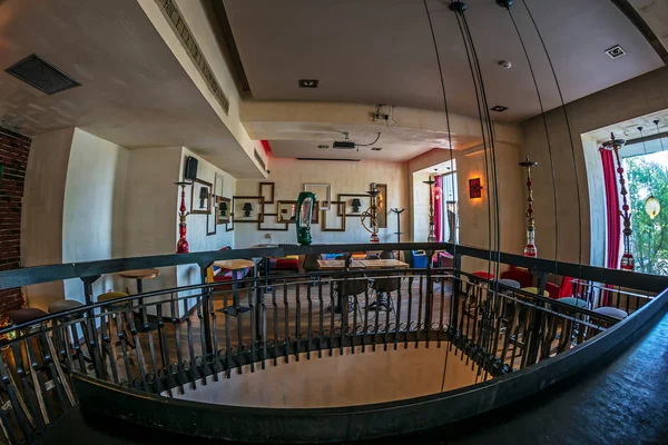 Bucharest Romania July 2018 Interior Luxrious Bar Internal Wood Stair — Stock Photo, Image