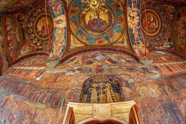 Bucharest Romania July 2018 Detail External Frescoes Romanian Orthodox Patriarchal — Stock Photo, Image