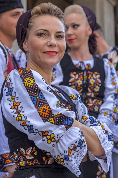 Тімішоара Румунія Липня 2017 Року Румунські Жінок Танцюрист Традиційних Костюмах — стокове фото