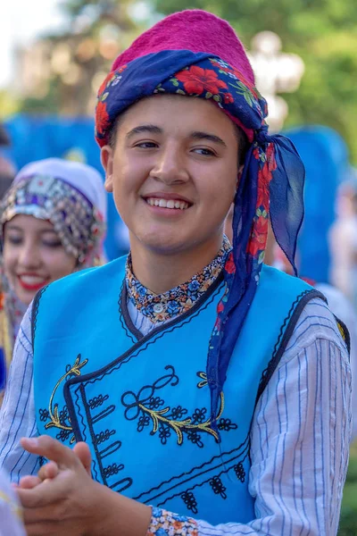 Timisoara Rumänien Juli 2017 Junge Türkische Tänzerin Traditioneller Tracht Beim — Stockfoto