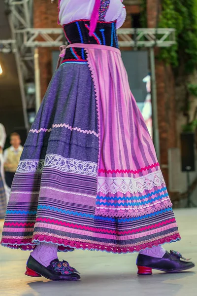 Detail Italian Folk Costume Women Multi Colored Embroidery One Typical — Stock Photo, Image