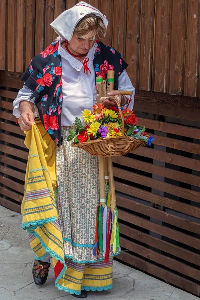 Timisoara Rumänien Juli 2018 Reife Tänzerin Aus Italien Traditioneller Tracht — Stockfoto
