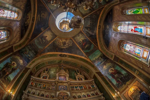 Bucharest Rumania Julio 2018 Dentro Iglesia Ortodoxa Zlatari Ubicada Calea — Foto de Stock