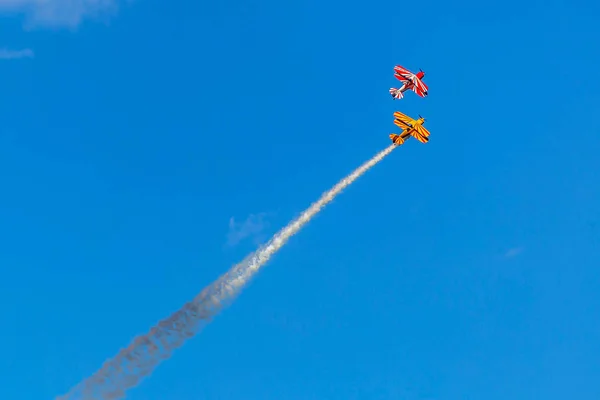 Timişoara Romania Juni 2018 Vintage Flygplan Gör Demonstrationer Flyguppvisning Som — Stockfoto