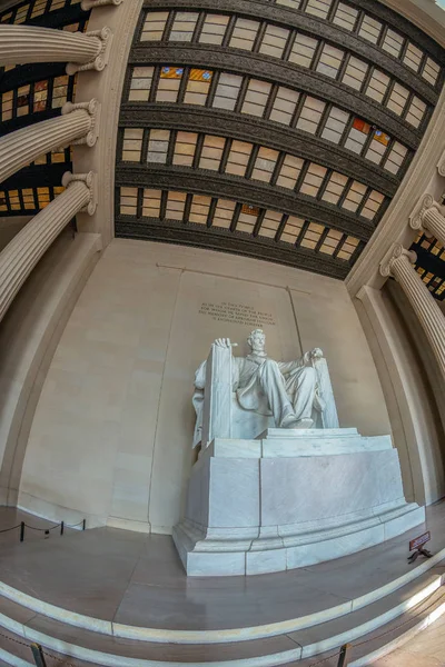 Large Angle View Abraham Lincoln Statue Lincoln Memorial Washington Usa — Stock Photo, Image