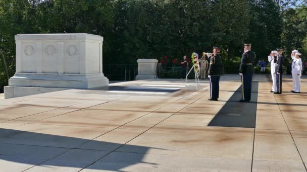 Arlington Washington Eua Setembro 2018 Mudança Guarda Túmulo Soldado Desconhecido — Vídeo de Stock