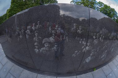 Washington Dc, Amerika Birleşik Devletleri - 31 Ağustos 2018: Kore Savaşı gazileri bu Kore Savaşı sırasında hizmet anısına Memorial. Batı Potomac Park, Lincoln Anıtı güneydoğusunda bulunan.