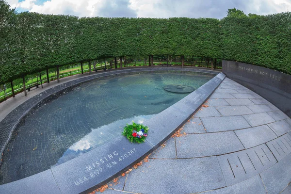 ワシントン アメリカ合衆国 2018 朝鮮戦争戦没者慰霊碑韓国戦争で役立った人を記念します 西ポトマック公園 リンカーン記念館の南東に位置します — ストック写真