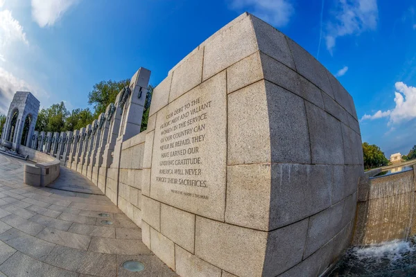 Washington Eua Agosto 2018 Memorial Segunda Guerra Mundial Close Detalhe — Fotografia de Stock