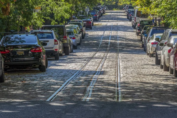 Georgetown Washington Usa Septembr 2018 Kleine Straße Mit Alter Straßenbahnlinie — Stockfoto