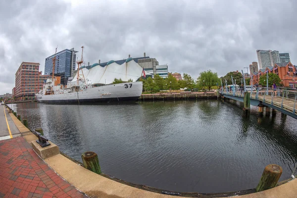 Baltimore Maryland Usa Września 2018 Budynki Uscgc Taney Inner Harbor — Zdjęcie stockowe