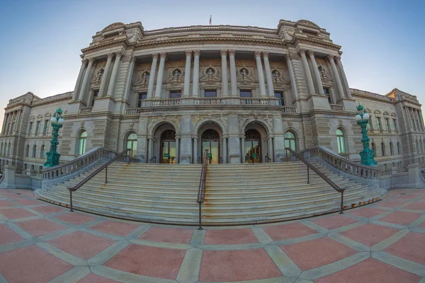 Stor Vinkelutsikt Med Fasade Library Congress Thomas Jefferson Building Beaux – stockfoto