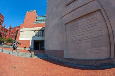 Washington Dc, Amerika Birleşik Devletleri - 5 Eylül 2018: Amerika Birleşik Devletleri Holokost Anı Müzesi önden görünümü.