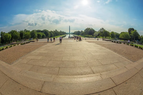 Washington Usa August 2018 Große Winkelansicht Des Washington Denkmals Vom — Stockfoto