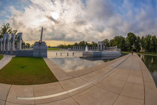 Washington Usa Augusti 2018 Stor Vinkel Världskriget Två Memorial Med — Stockfoto