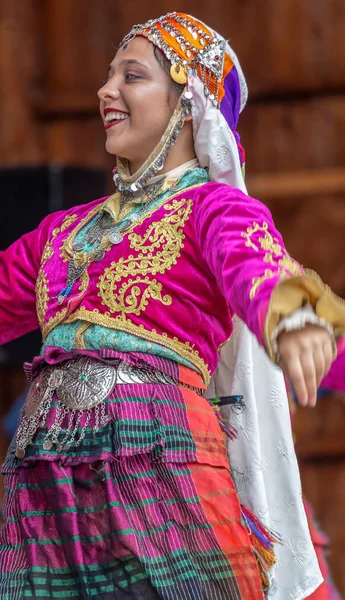 Timisoara Rumania Julio 2018 Bailarina Turca Traje Tradicional Presente Festival —  Fotos de Stock