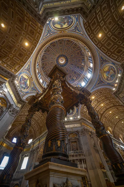 Vaticano Roma Itália Junho 2017 Vista Interiores Detalhes Arquitetônicos Basílica — Fotografia de Stock