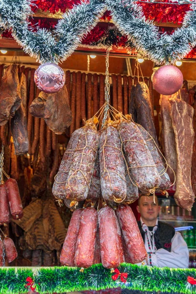 Timisoara Rumänien Dezember 2018 Aspekte Des Straßenweihnachtsmarktes Mit Traditionellen Produkten — Stockfoto