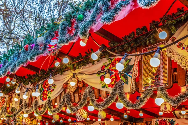 Aspecten Van Straat Christmas Fair Van Timisoara Roemenië Met Traditionele — Stockfoto