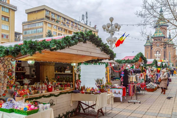 Timisoara Rumania Diciembre 2018 Aspectos Feria Navidad Callejera Con Productos —  Fotos de Stock