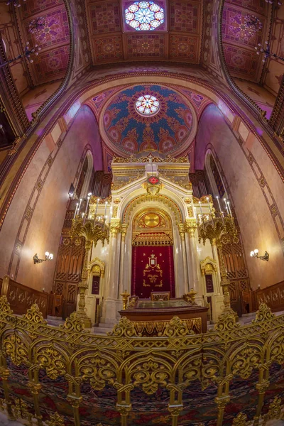 Budapešť Maďarsko Prosinec 2018 Interiér Velké Synagogy Ulici Dohany Největší — Stock fotografie